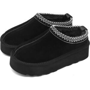 NWT SMajong Women Winter Snow Boots Home Slippers ,Black-8